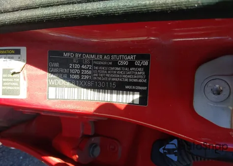 2008 Mercedes-Benz C 300 z USA, uszkodzony, nr VIN WDDGF81XX8F130115